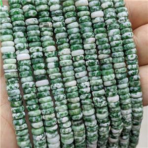 Green Dalmatian Jasper Heishi Beads, approx 6mm