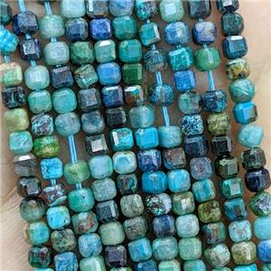 Natural Azurite Beads Blue Faceted Cube, approx 3mm