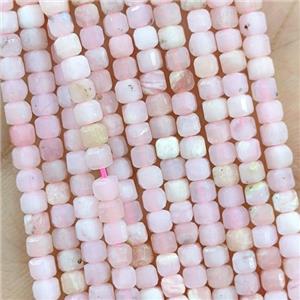 Natural Pink Opal Beads A-Grade Faceted Cube, approx 3mm