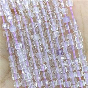 Natural Chalcedony Beads Purple Faceted Cube, approx 2.5mm