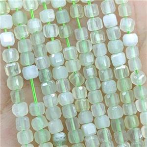 New Mountain Jade Beads Green Faceted Cube, approx 3mm