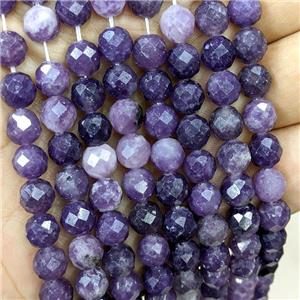 Natural Lepidolite Beads Purple Dye Faceted Round, approx 8mm