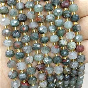 African Bloodstone Beads Faceted Rondelle, approx 6-8mm