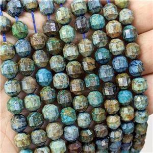 Natural Azurite Beads Blue Green Bullet Faceted, approx 7-8mm