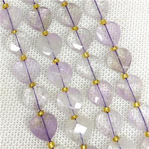 Natural Ametrine Heart Beads Faceted, approx 12mm