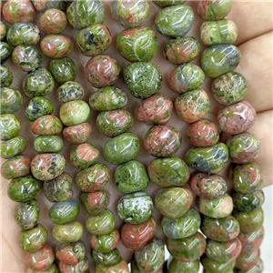 Natural Unakite Chips Beads Green Freeform, approx 6-9mm