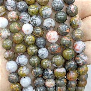 Natural Realgar Jasper Beads Smooth Round, approx 10mm dia