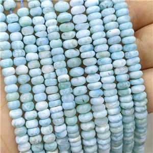 Natural Larimar Beads Smooth Rondelle Blue AA-Grade, approx 6.5mm