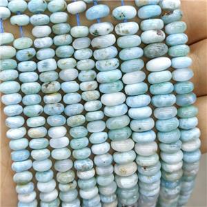 Natural Blue Larimar Beads Smooth Rondelle, approx 6mm
