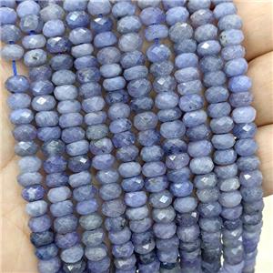 Natural Tanzanite Beads AA-Grade Faceted Rondelle Blue, approx 6.5mm