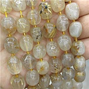 Natural Gold Rutilated Quartz Nugget Beads Freeform, approx 10-15mm