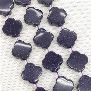 Blue Sandstone Clover Beads, approx 18mm