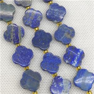 Natural Lapis Lazuli Clover Beads Blue, approx 18mm