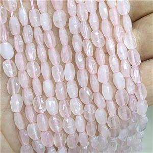 Natural Pink Rose Quartz Beads Faceted Oval, approx 6-8mm