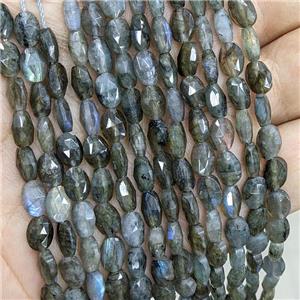 Natural Labradorite Beads Faceted Oval, approx 6-8mm