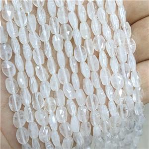 Natural Clear Quartz Beads Faceted Oval, approx 6-8mm