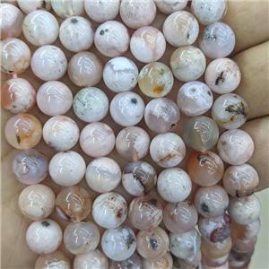 Natural Cherry Sakura Agate Beads Smooth Round, approx 10mm dia