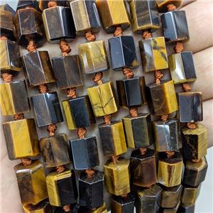 Natural Tiger Eye Stone Tube Beads Column, approx 10-12mm