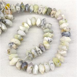 Natural White Moss Opal Spacer Beads Faceted Square, approx 12mm