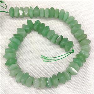 Natural Green Aventurine Spacer Beads Faceted Square, approx 12mm