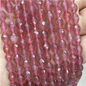 Natural Pink Strawberry Quartz Beads Faceted Rice, approx 5-7mm