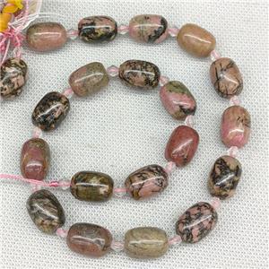 Natural Chinese Rhodonite Barrel Beads Pink, approx 12-16mm