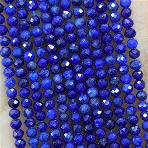 Natural Lapis Lazuli Beads Blue Faceted Round, approx 2mm