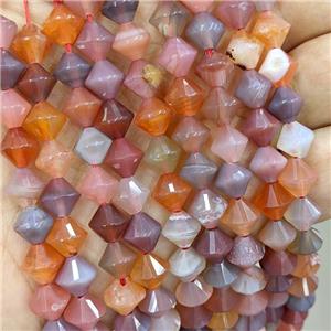 Natural Red Botswana Agate Bicone Beads, approx 8mm
