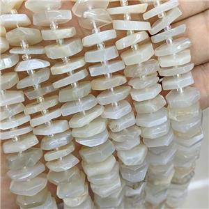 Natural White Moonstone Heishi Spacer Beads, approx 13-15mm