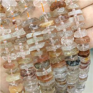 Natural Rutilated Quartz Heishi Spacer Beads Multicolor, approx 13-15mm