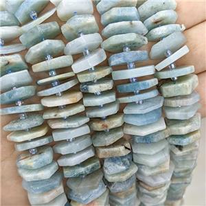 Natural Aquamarine Heishi Spacer Beads Blue, approx 15-18mm