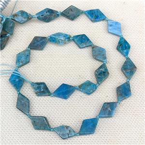 Natural Blue Apatite Beads Rhombus, approx 10-18mm