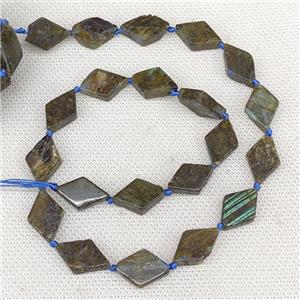Natural Labradorite Rhombus Beads, approx 10-18mm