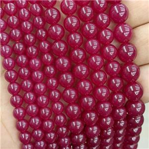 Natural Ruby Corundum Beads Red Heat Smooth Round, approx 4mm dia