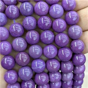 Natural Phosphosiderite Beads Smooth Round Purple, approx 13mm