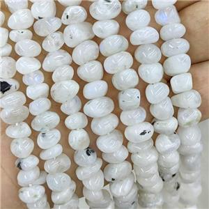 Natural White Moonstone Chips Beads Blue Flash Freeform, approx 9-11mm
