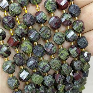Natural Dragon Bloodstone Twist Beads S-Shape Faceted, approx 9-10mm