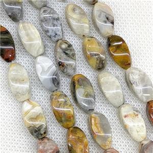 Natural Crazy Lace Agate Twist Beads, approx 8-16mm