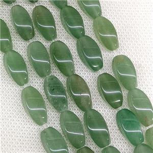 Natural Green Aventurine Twist Beads, approx 8-16mm