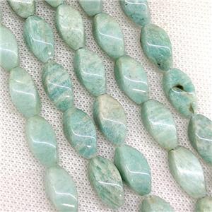 Natural Green Amazonite Twist Beads, approx 8-16mm