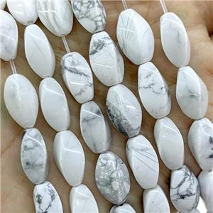 Natural White Howlite Turquoise Beads Twist, approx 8-16mm