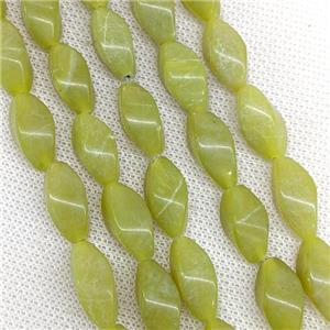 Olive Lemon Jade Beads Twist, approx 8-16mm