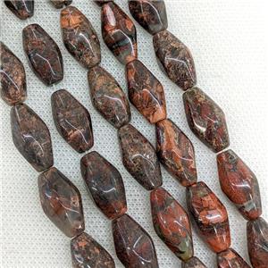 Natural Poppy Jasper Beads Faceted Rice, approx 10-20mm