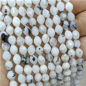 Natural White Moonstone Beads Faceted Rice C-Grade, approx 5-7mm