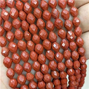 Natural Red Jasper Beads Faceted Rice, approx 5-7mm