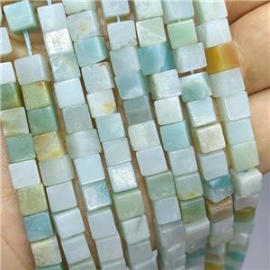 Natural Chinese Amazonite Cube Beads, approx 6mm