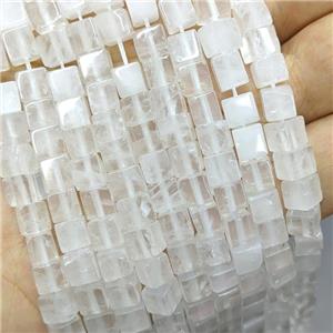 Natural Clear Quartz Cube Beads, approx 6mm