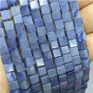 Blue Aventurine Cube Beads, approx 6mm