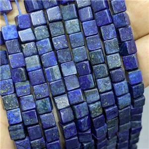 Natural lapis Lazuli Cube Beads Blue, approx 6mm