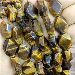 Natural Tiger Eye Stone Beads Faceted Rhombus, approx 15-20mm